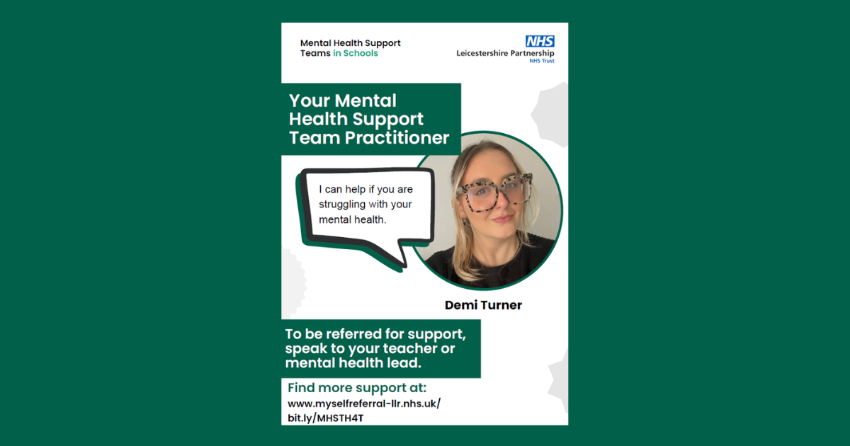 Demi Turner, Mental Health Support Team Practitioner supporting learners at Spark Vale Academy.