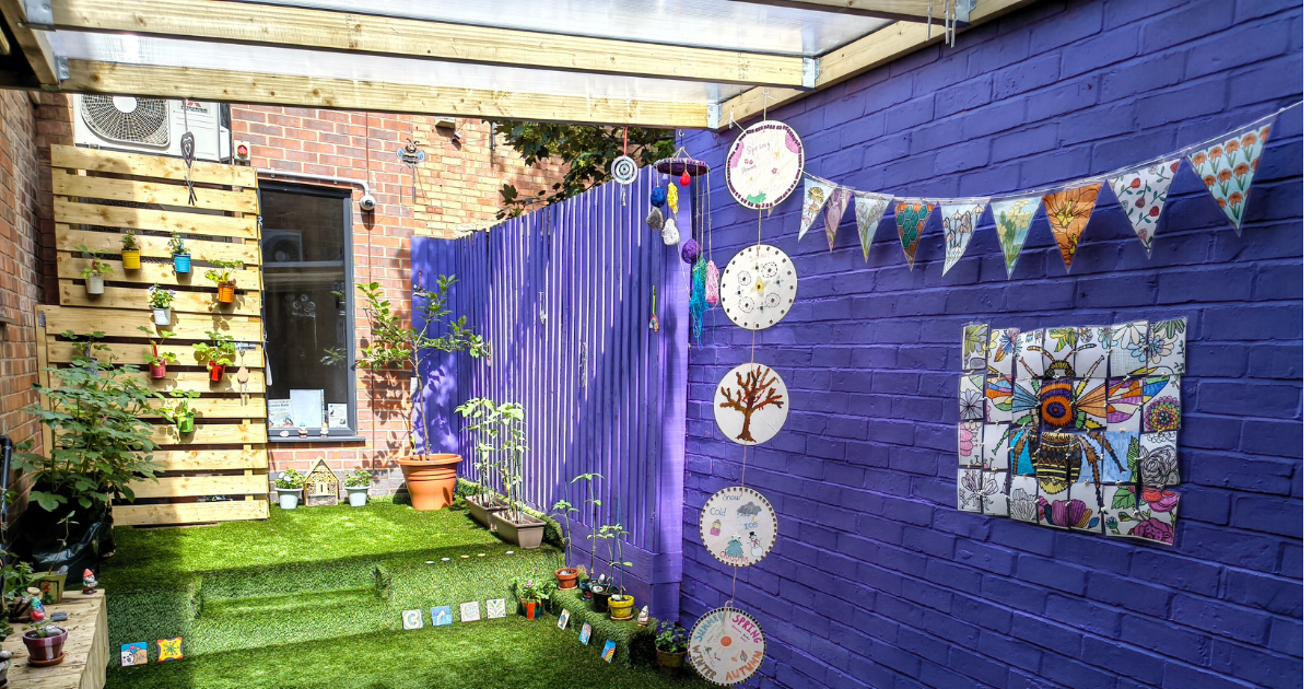The Spark Vale garden on a bright, sunny day